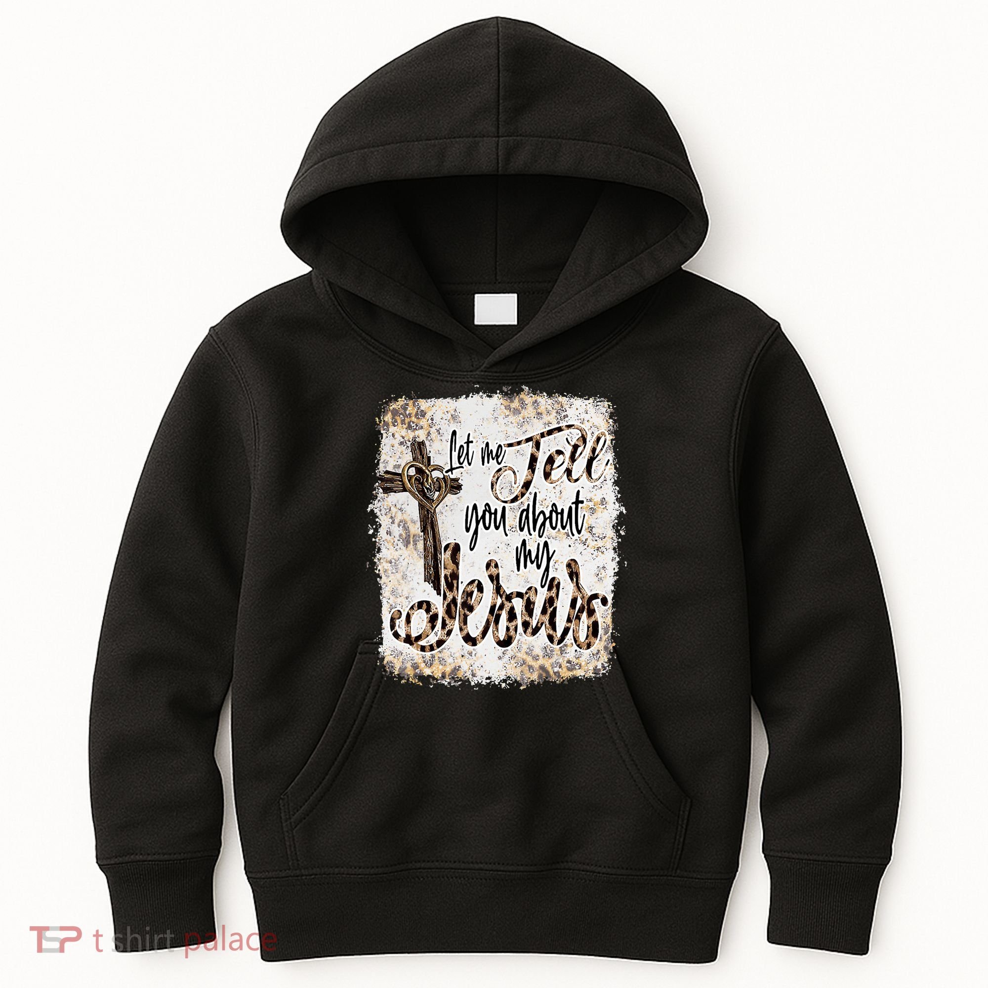Let Me Tell You About My Jesus Leopard Bleached Bible Kids Hoodie