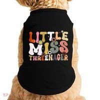 Little Miss Threenager 3rd Birthday Girl Boho Doggie Tank thumb 0