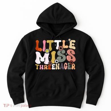 Little Miss Threenager 3rd Birthday Girl Boho Hoodie