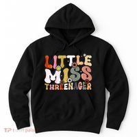 Little Miss Threenager 3rd Birthday Girl Boho Hoodie thumb 0