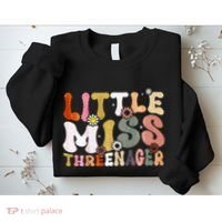 Little Miss Threenager 3rd Birthday Girl Boho Sweatshirt thumb 2