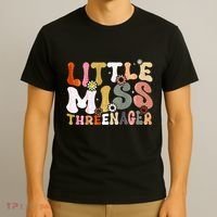 Little Miss Threenager 3rd Birthday Girl Boho T-Shirt thumb 3