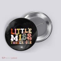 Little Miss Threenager 3rd Birthday Girl Boho Button thumb 0