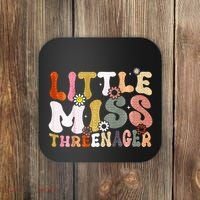 Little Miss Threenager 3rd Birthday Girl Boho Coaster thumb 0
