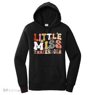 Little Miss Threenager 3rd Birthday Girl Boho Women's Hoodie