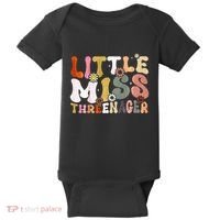 Little Miss Threenager 3rd Birthday Girl Boho Baby Bodysuit thumb 0