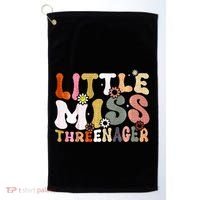 Little Miss Threenager 3rd Birthday Girl Boho Golf Towel thumb 0