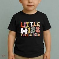 Little Miss Threenager 3rd Birthday Girl Boho Toddler T-Shirt thumb 2