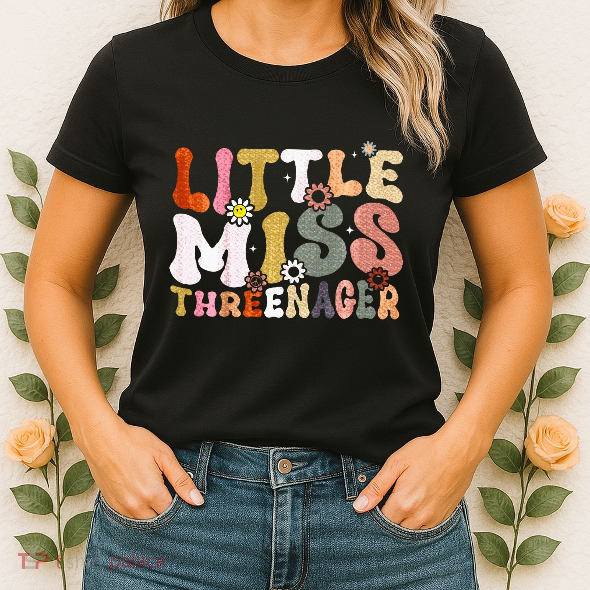 Little Miss Threenager 3rd Birthday Girl Boho Women's T-Shirt