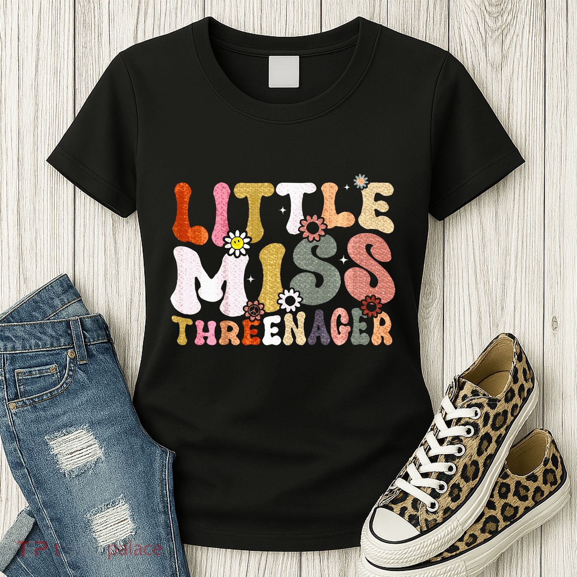 Little Miss Threenager 3rd Birthday Girl Boho Women's T-Shirt