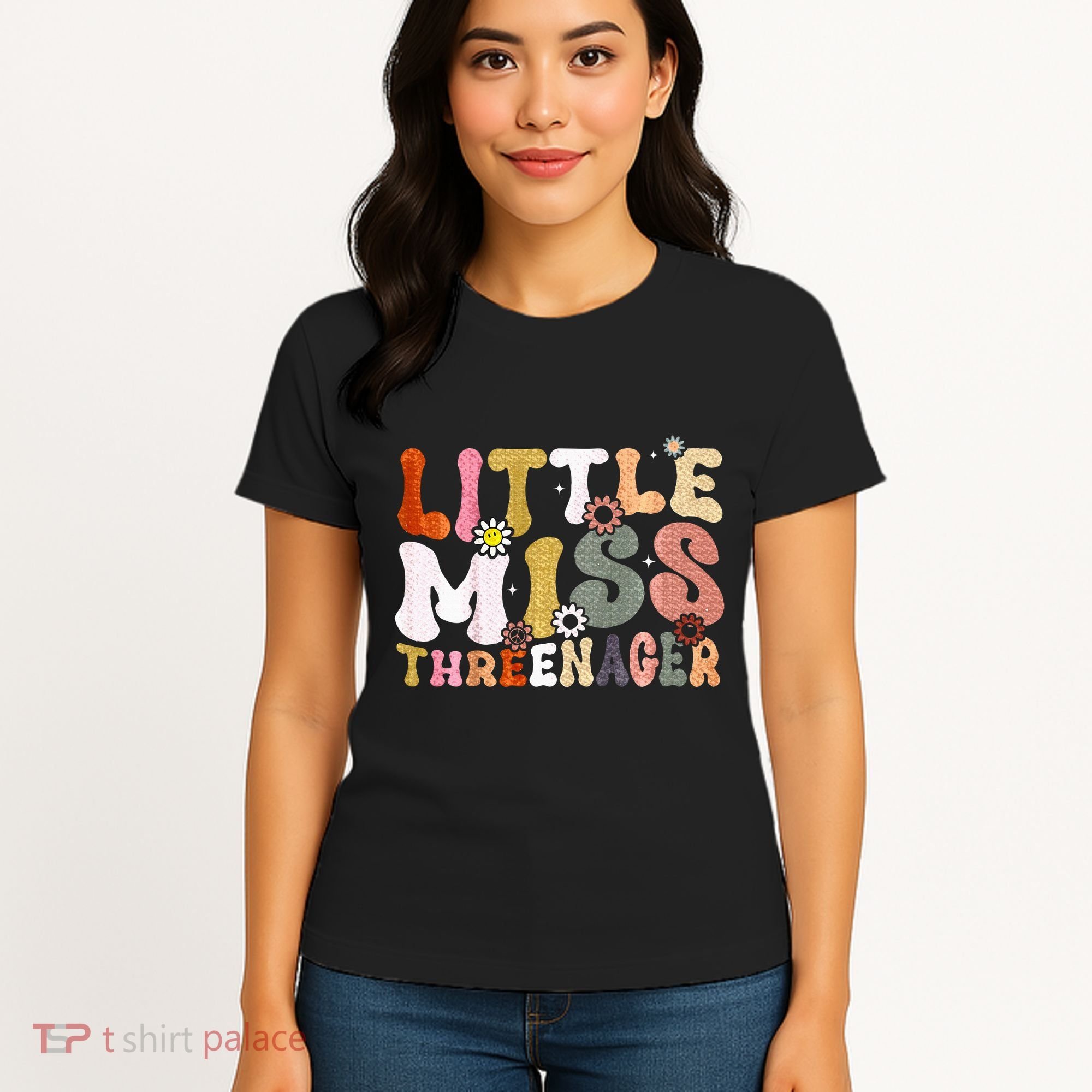 Little Miss Threenager 3rd Birthday Girl Boho Women's T-Shirt