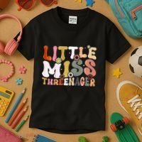 Little Miss Threenager 3rd Birthday Girl Boho Kids T-Shirt thumb 3