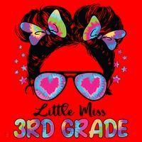 Little Miss Third Grade Girl Back To School 3rd Grade Santa Hat thumb 1