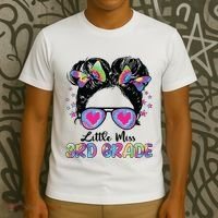 Little Miss Third Grade Girl Back To School 3rd Grade T-Shirt thumb 3