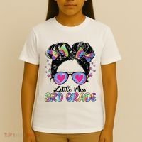 Little Miss Third Grade Girl Back To School 3rd Grade T-Shirt thumb 4