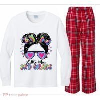 Little Miss Third Grade Girl Back To School 3rd Grade Kids Long Sleeve Plaid Pajama Set thumb 0