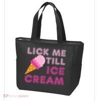 Lick Me Till Ice Cream Funny saying Tote Bag thumb 3