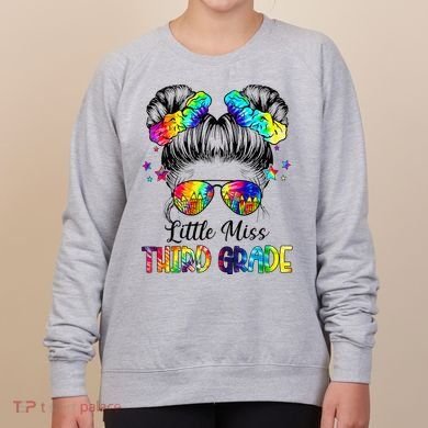 Little Miss Third Grade Messy Bun Back To School Women's Sweatshirt