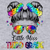 Little Miss Third Grade Messy Bun Back To School Women's Sweatshirt thumb 2