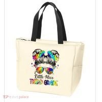 Little Miss Third Grade Messy Bun Back To School Tote Bag thumb 3