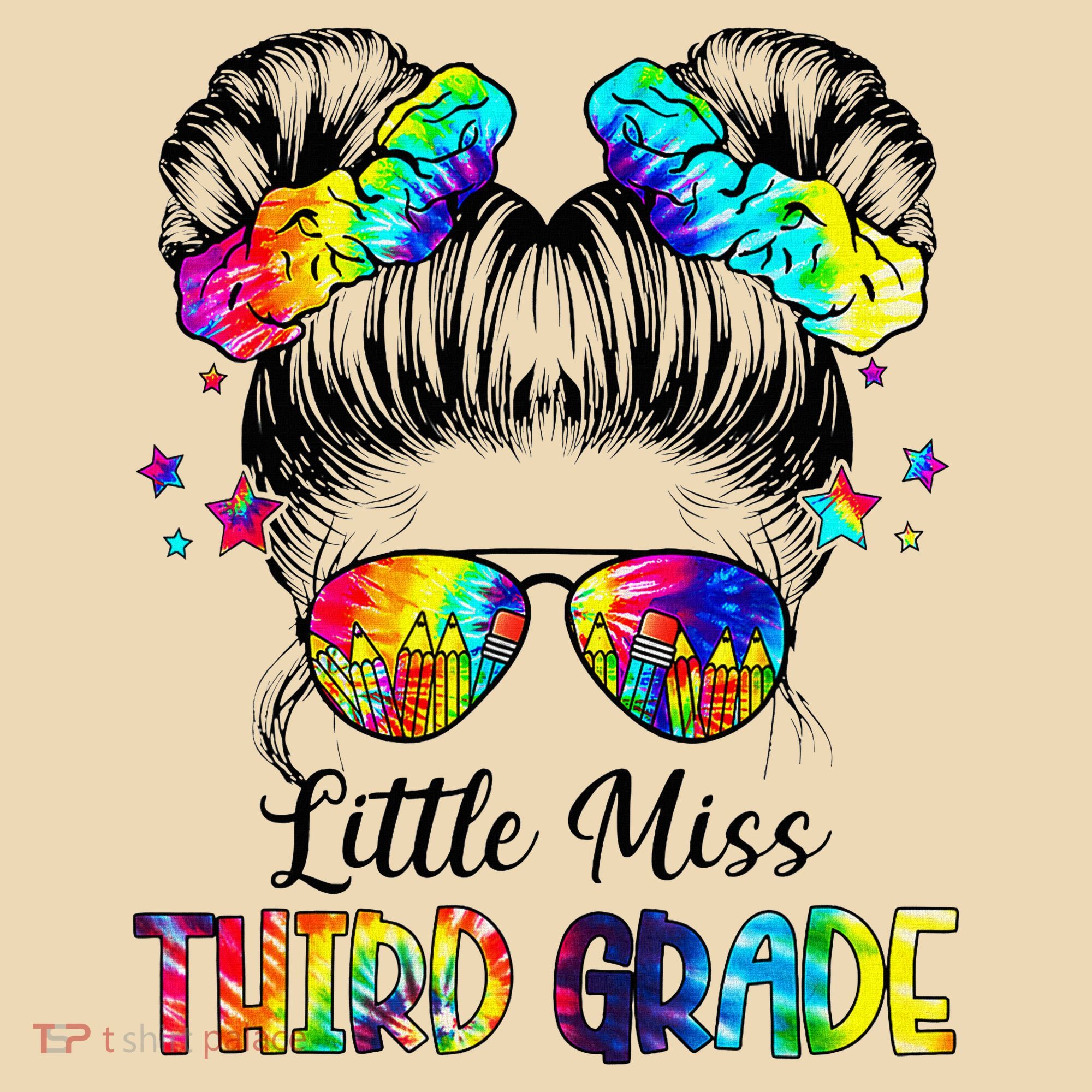 Little Miss Third Grade Messy Bun Back To School Tote Bag