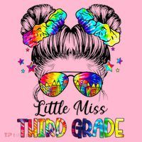 Little Miss Third Grade Messy Bun Back To School Coaster thumb 2