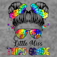 Little Miss Third Grade Messy Bun Back To School Toddler Hoodie thumb 2