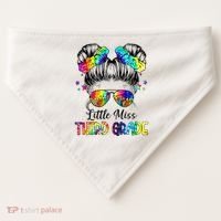 Little Miss Third Grade Messy Bun Back To School USA-Made Doggie Bandana thumb 0