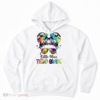 Little Miss Third Grade Messy Bun Back To School Hoodie thumb 0