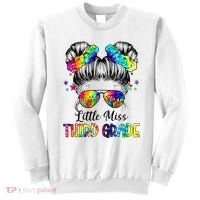 Little Miss Third Grade Messy Bun Back To School Sweatshirt thumb 0