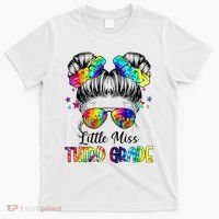 Little Miss Third Grade Messy Bun Back To School T-Shirt thumb 0