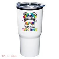 Little Miss Third Grade Messy Bun Back To School Tumbler thumb 0