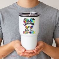 Little Miss Third Grade Messy Bun Back To School Tumbler thumb 2