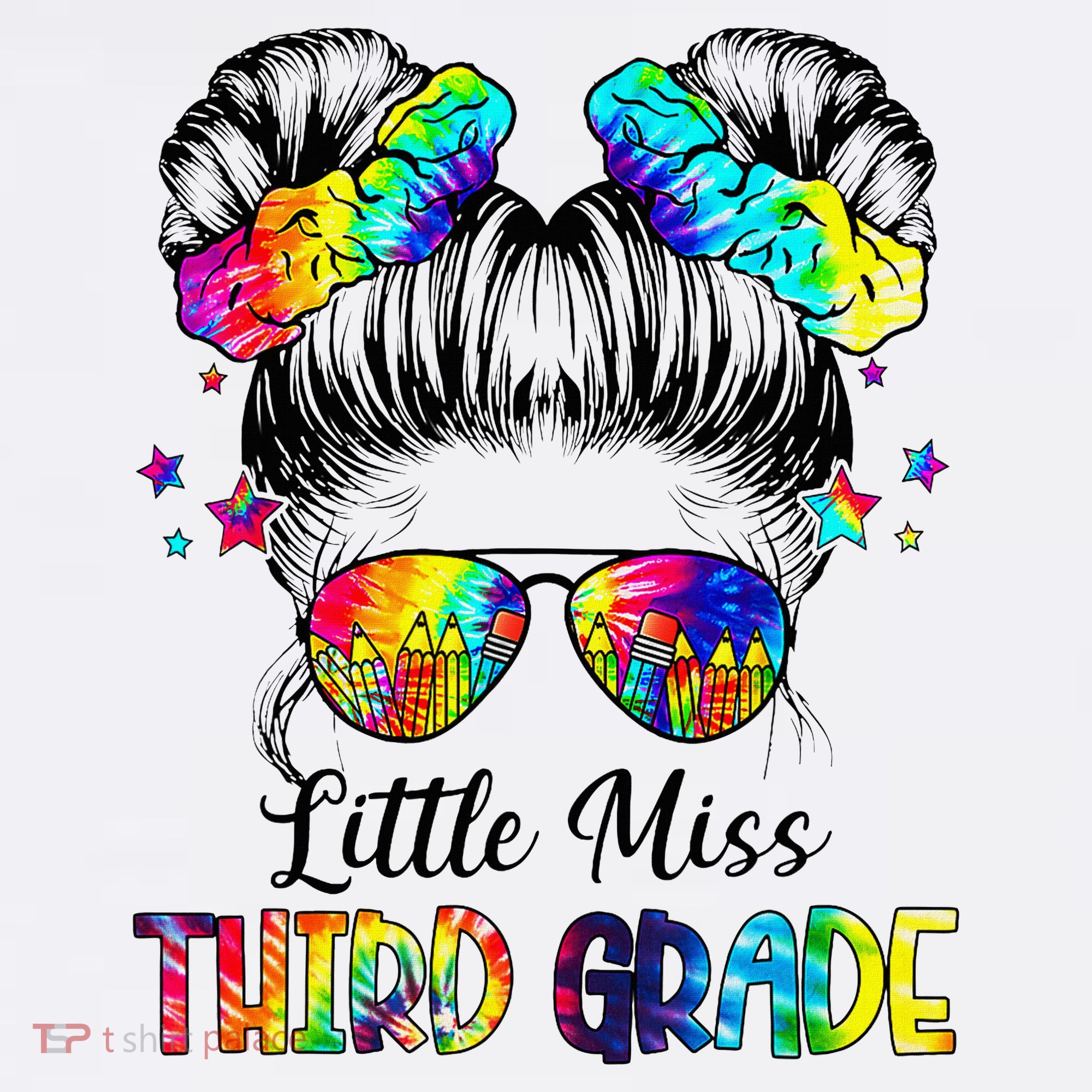 Little Miss Third Grade Messy Bun Back To School Mousepad