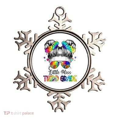 Little Miss Third Grade Messy Bun Back To School Ornament