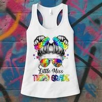 Little Miss Third Grade Messy Bun Back To School Women's Tank Top thumb 3