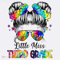 Little Miss Third Grade Messy Bun Back To School Baby Bodysuit thumb 2