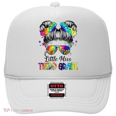 Little Miss Third Grade Messy Bun Back To School Hat