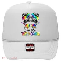 Little Miss Third Grade Messy Bun Back To School Hat thumb 0