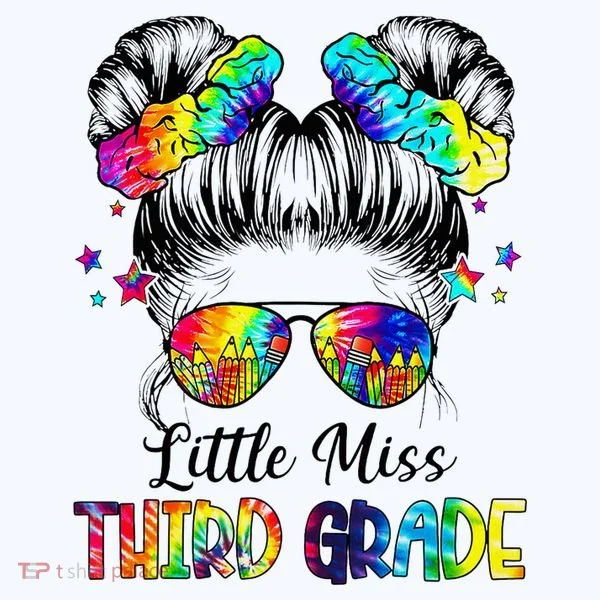 Little Miss Third Grade Messy Bun Back To School Hat