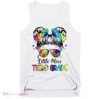 Little Miss Third Grade Messy Bun Back To School Tank Top thumb 0