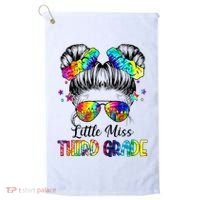 Little Miss Third Grade Messy Bun Back To School Golf Towel thumb 0
