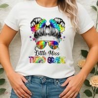 Little Miss Third Grade Messy Bun Back To School Women's T-Shirt thumb 2