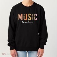 Leopard Music Teacher Cute Back To School Supplies Gift Women's Sweatshirt thumb 0