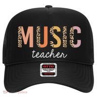 Leopard Music Teacher Cute Back To School Supplies Gift Hat thumb 0