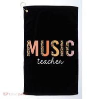 Leopard Music Teacher Cute Back To School Supplies Gift Golf Towel thumb 0