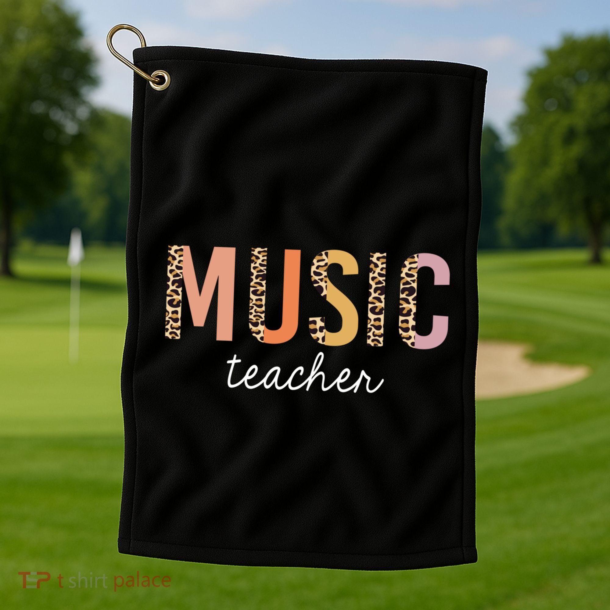 Leopard Music Teacher Cute Back To School Supplies Gift Golf Towel
