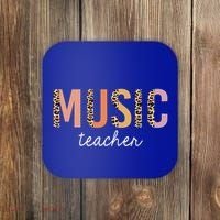 Leopard Music Teacher Cute Back To School Supplies Gift Coaster thumb 0