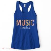 Leopard Music Teacher Cute Back To School Supplies Gift Women's Tank Top thumb 0