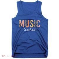 Leopard Music Teacher Cute Back To School Supplies Gift Tank Top thumb 0